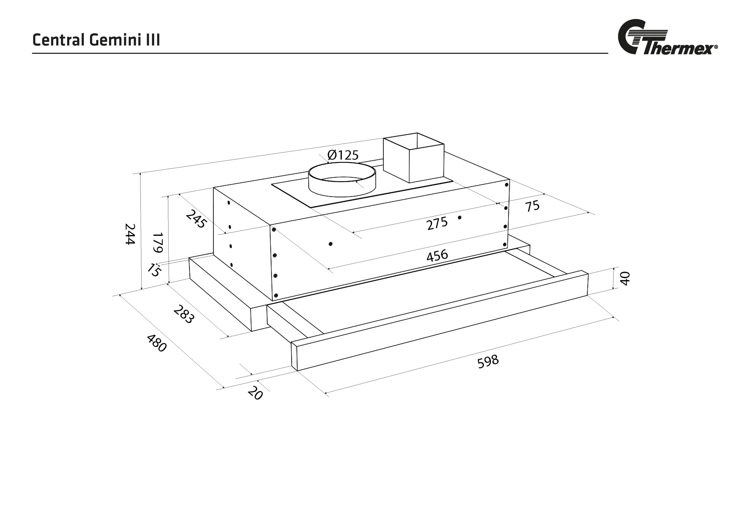 THERMEX 530.41.5041.2 - EMHÆTTE TIL CENTRALVENTILATION - Image 3