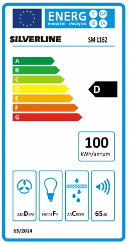 Silverline SM 1162 HV Rubin 60 cm - Skabsintegreret emhætte - Image 2