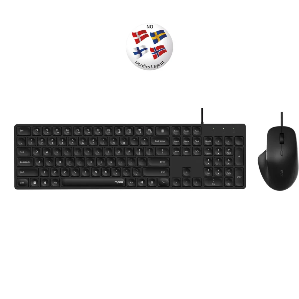RAPOO  Keyboard/Mouse Set NX8020 Wired Black